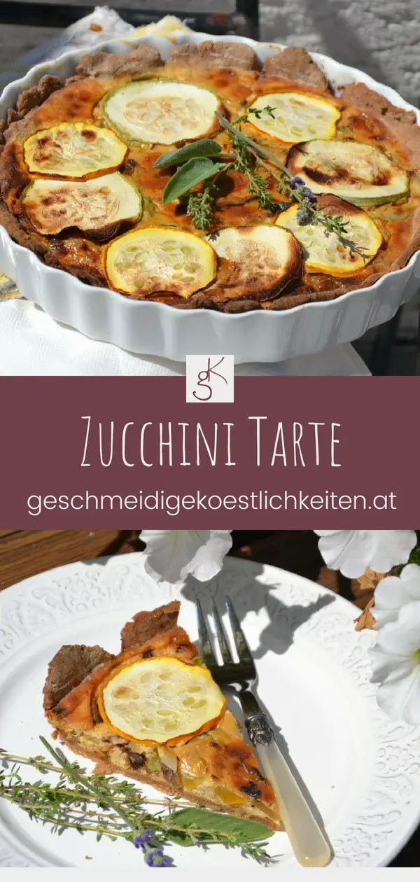 Einfache Zucchini Tarte. Ideal für Sommerparties.