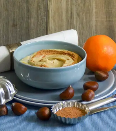 Winterlicher Hummus mit Maroni und Orangensaft